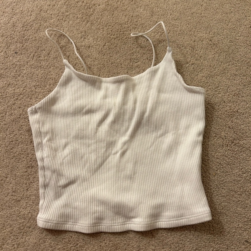 garage white cropped tank top
